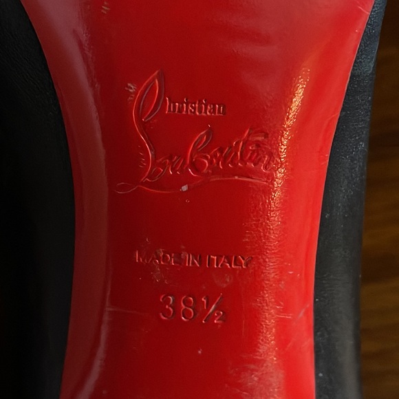 Authentic Christian Louboutin Black Suede Mesh Anna May Leather Ankle Boots - Picture 12 of 13